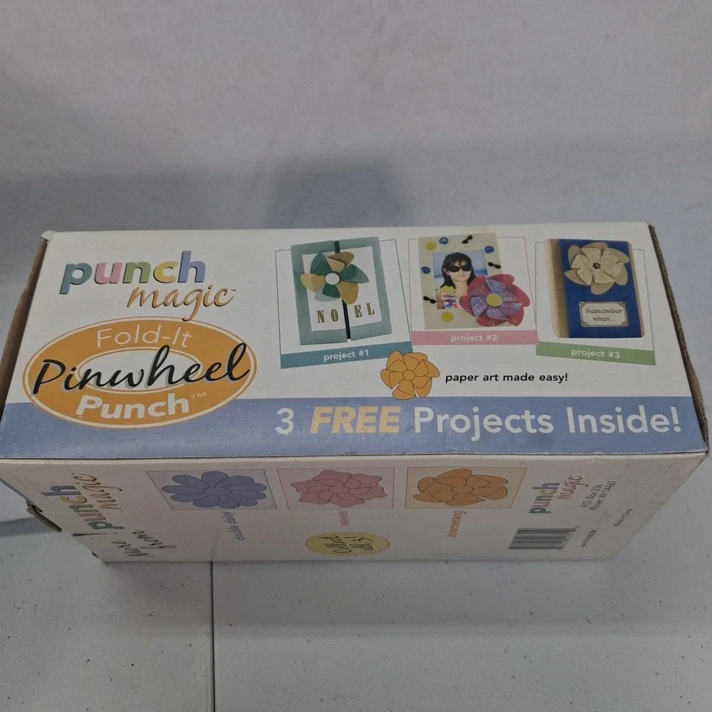 Punch Magic Fold-It Pinwheel Punch Waves Boomerang Paper Craft Tools Set EUC